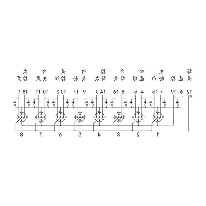 M12分线盒、双通道、PNP、8端口分体式、带LED、M23集成接口基座、24P8LT