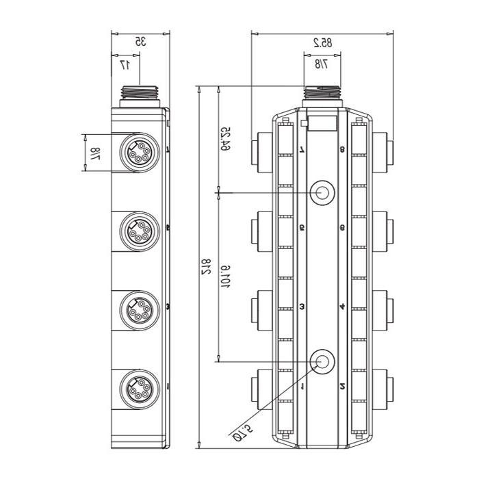 7/8”interface、5 Pin、8 Port、Power junction box、270581